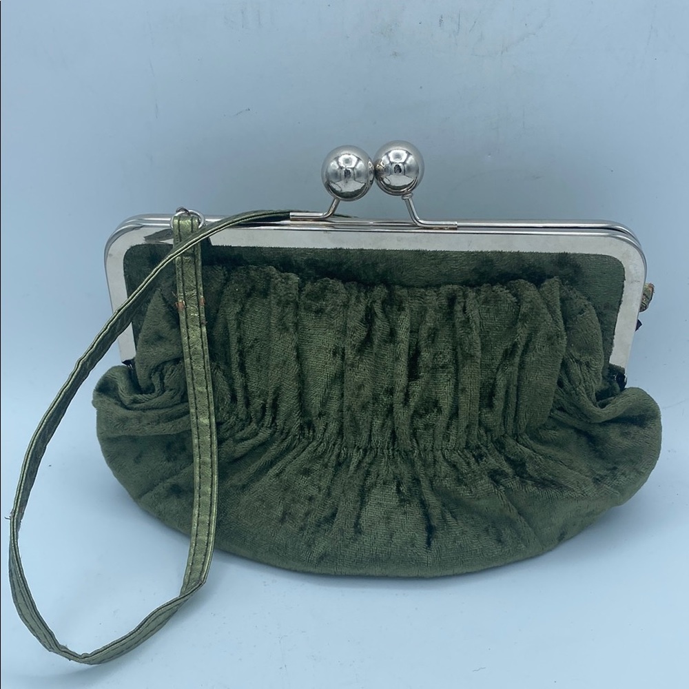 Green Velvet Shoulder Bag